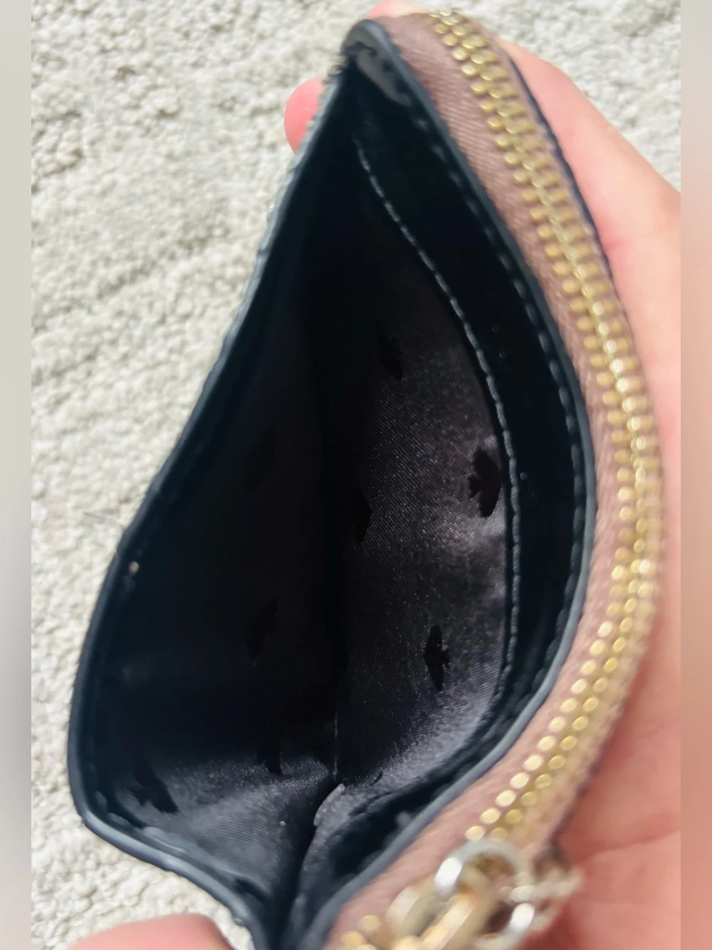 Kate Spade Odette Glitter L-Zip Card Holder